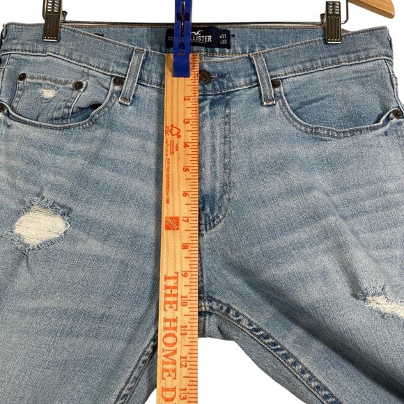 Hollister Mens‎ Jeans Slim Straight Size 31 x 32 Distressed Flex Denim Stretch - Picture 9 of 13